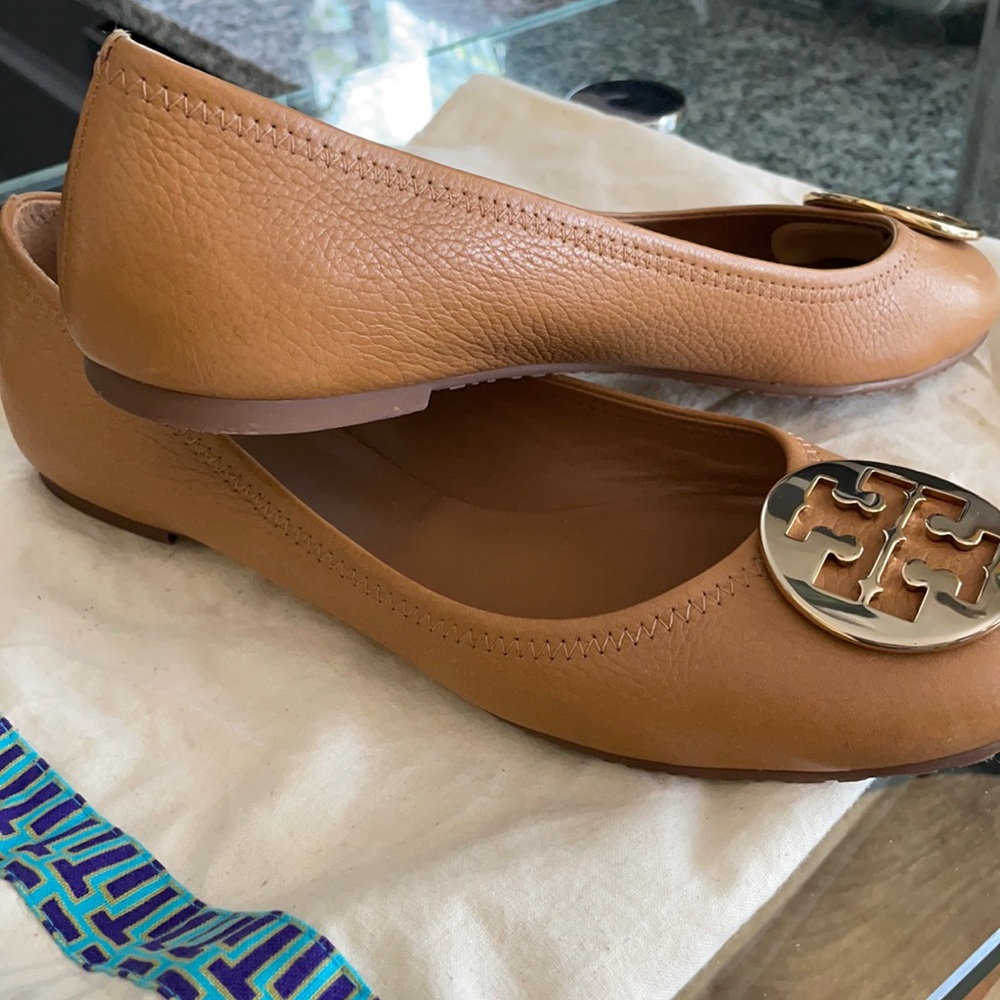 Tory Burch Reva Leather Flats !  Brand New !